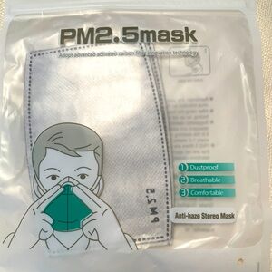 FILTERS for PM2.5 Mask (2pcs). Mask NOT included 
Advanced Activated Carbon